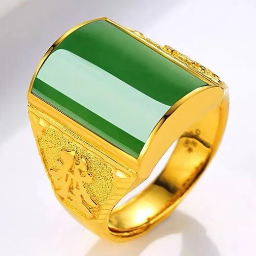 Seiko Gold-plattierte 9 Ringe für Männerstil, Glücksspiel türkiser Edelstein-Gold-Ringe können angepasst und gegeben werden, um türkisfarbene Edelstein-Edelstein-Ring 16,89g zu vermitteln [steht kurz vor dem Verkauf von 16.856 Yuan]