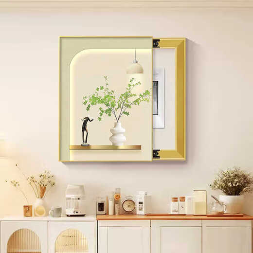 Sensorisches Gemälde cremiger Wind Wohnzimmer Messkasten Dekoration Malmale neue vertikale einkläre Elektroboxabdeckung Schwacher Strom-Schalterschalter Hangsmale T9721 (vertikale Version) 60*80 cm (visuelle Block 50*70) Link