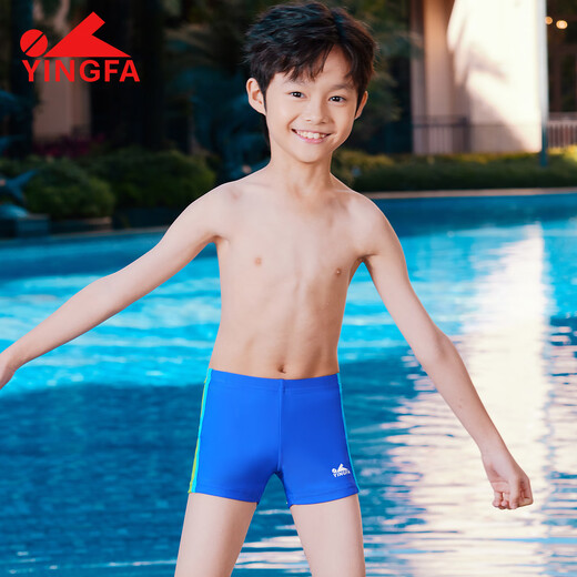 
Yingfa (YINGFA) Children's swimming trunks for boys and teenagers quick-drying breathable children's swimsuits for babies playing in the water and sun protection swimming trunks blue-24S653 6 sizes [recommended weight 30-40 Jin [Jin equals 0.5 kg]]