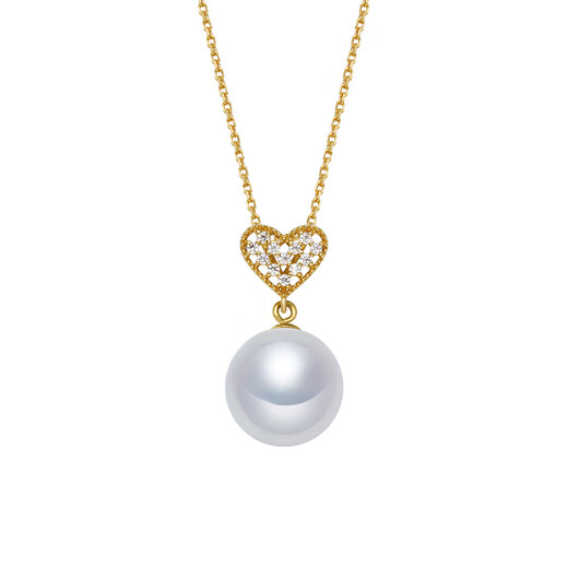 Ruan Shi 18k gold freshwater white pearl pendant endless love freshwater pearl necklace clavicle chain versatile gift for girlfriend jewelry white pearl / about 10-11mm