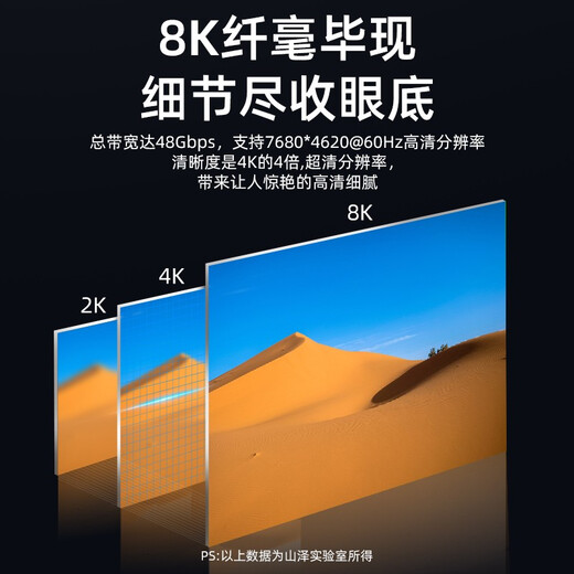 山泽HDMI2.1版光纤线 8K60Hz发烧级连接电视显示器投影仪高清视频线适用家庭影院工程装修15米EGH15