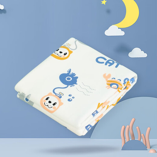Docteur coloré bébé tampon d'urine étanche lavable et respirant grand printemps et automne quatre saisons feuille de coton écharpe bébé fournitures nouveau-nés heureux petit poisson rose 60 * 80