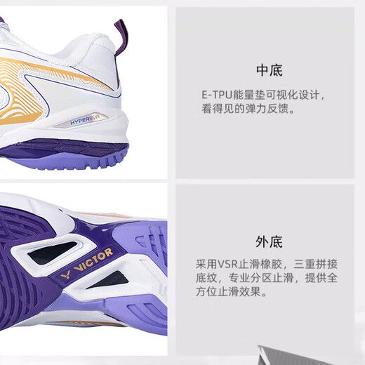 Victor Victory Professional Badminton Shoes Wear the same style of men's and women's training competition sports shoes shock-absorbing and breathable 9200tty P9200TTY-Pearl White 38