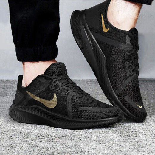 耐克（NIKE）跑步鞋男鞋2025夏季新款QUEST4运动鞋轻便耐磨防滑舒适百搭休闲鞋 DA1105-010黑金 39