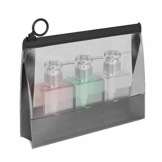 40,000 kilómetros de viaje Bottling Set Presión Ducha Gel Champú Desintisador de la mano Pequeña botella vacía SW7371 Set de tres piezas oscuro