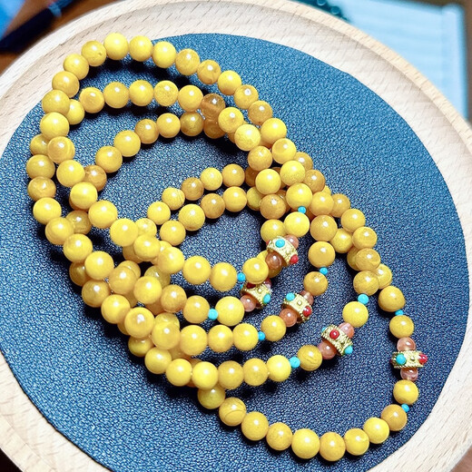 Caizhi Factory Price Natural Beeswax Original Bracelet Manmi Original 5-6mm Amber Bracelet Design Couple Men and Women