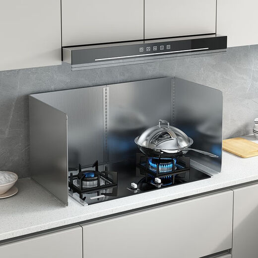 Cordelus kitchen oil baffle stainless steel high temperature splash resistant thickened cooking oil-proof baffle gas stove insulation Height 50*Length 100*Depth 50 40% off