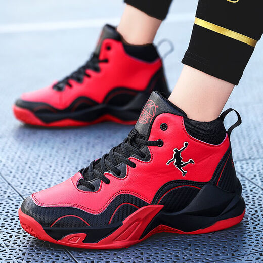 
Zhijie Children's basketball shoes summer venom James basketball shoes rubbing sound non-slip wear-resistant lightweight breathable high-top men's boy's mandarin duck sneakers 695 black and yellow + socks 34 standard size