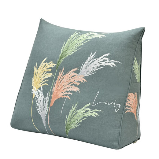 
April Town (April Town) Pillow pillow home autumn triangle pillow cushion waist protection pillow single bed sofa bay window waist pillow waist bag Fragrant grass green CKDP5-H1396 20*50*55cm