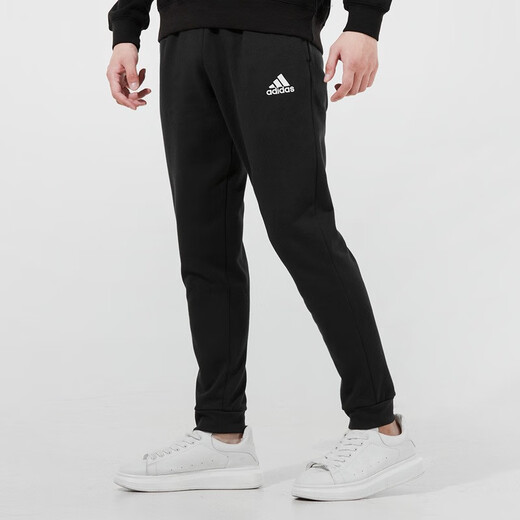 Adidas阿迪达斯男裤春季新款小脚裤子运动裤针织收口休闲跑步长裤GK9226 HB0574/黑色/加绒保暖 L /180/86A