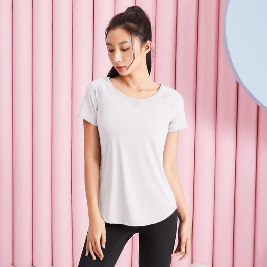 Fanstick Women's Summer Loose Breathable Running Training Yoga Wear Pilates Sports Top Black FBF201349 S