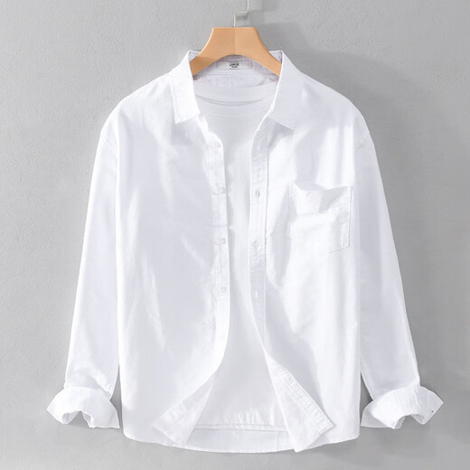 Geshijues neues Oxford-Langarm-Hemd von Oxford Herren lässig und vielseitig mit fester Farbe Top-Lampe und Samt warme weiße Hemd Trendy 9249 Yellow XL