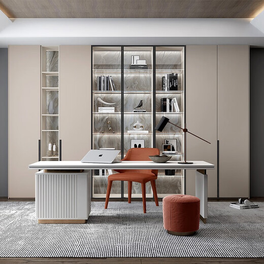 Zhibang (zbom) wardrobe, whole house custom-made entry cabinet, study room semi-open cabinet, light luxury style complete wardrobe custom-made, Alpine II 1000 reservation earnest money