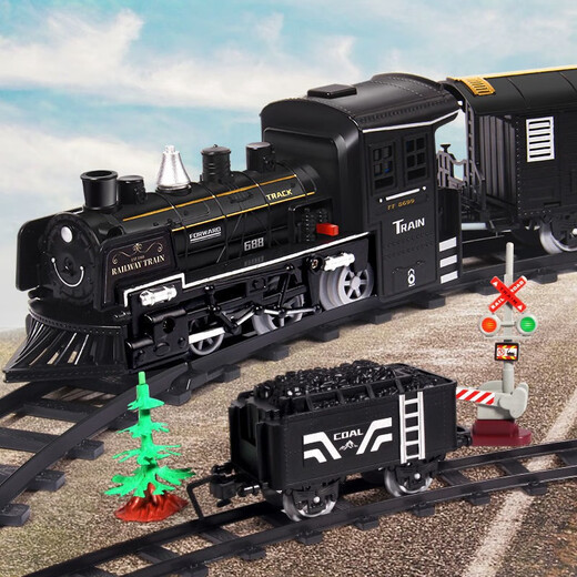 Children's Electric Trail Track Toys Hochgeschwindigkeit Retro Dampf Train Jungen und Mädchen 3-4-6 Jahre alt