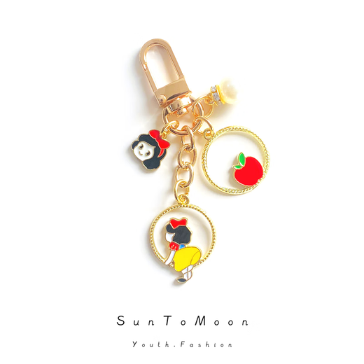 Suntomoon süßer schneeweißer Apfel Schlüsselbund Cartoon Mädchen Airpods Bag Anhänger süß und vielseitig kleiner Schmuck Schneewittchen - Anhänger a