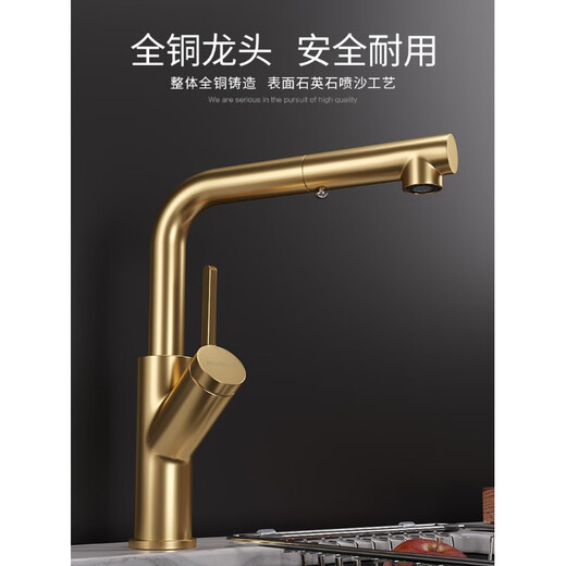 OUOETY迈锐博MARBOO抽拉龙头铜黑色厨房洗菜盆冷热增压防溅水龙头T9207 T9207金属黑