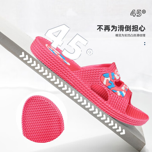 Huili Slippers for Women Summer Anti-Slip Usur-Resistant Camouflage Home Bathing Indoor Couple Hollow Sandales de mode coréennes Red 38 [Convient pour la taille 37 pieds]