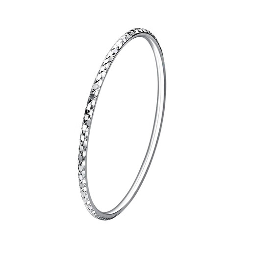 Heye Jewelry Sparkling Pt950 Diamond Pattern Platinum Round Bracelet Platinum Bracelet Solid Women's Line Bracelet 7.35g No. 55 Width 2.5mm Solid Round