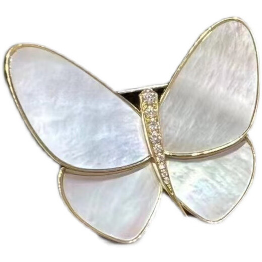 WOUG zirconium emerges from the cocoon and becomes a butterfly. Fritillary butterfly brooch for women. Shell temperament suit accessories. Sea shell + gift box