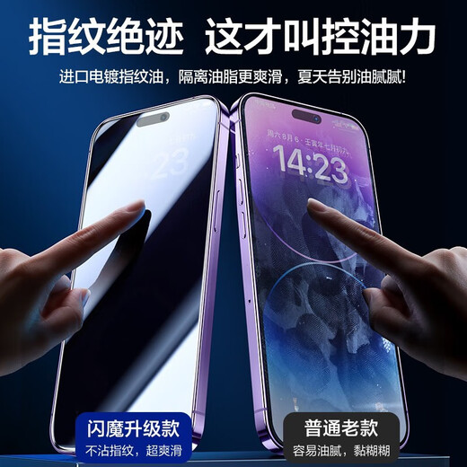 Flashmox is suitable for Apple 14promax tempered film, iPhone 14promax mobile phone film, dust-free chamber, full-screen, high-definition, explosion-proof, anti-fingerprint, dust-free diamond film set of two, 14promax super smooth feel dust-proof film, can be applied in one second