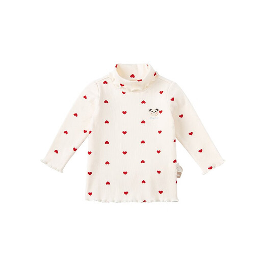 DAVE&BELLA (DAVE&BELLA) Western style children's t-shirt girls baby long-sleeved tops toddler spring clothing medium and large children's bottoming shirt toddler pullover off-white 130 cm (recommended height 120-130cm)