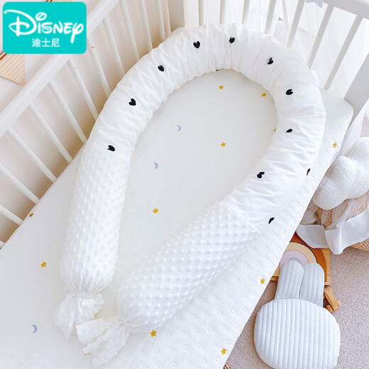 迪士尼（Disney）婴儿床床围纯棉防撞可拆洗长条圆柱围护栏宝宝夹腿安抚圆柱抱枕 白色豆豆绒加小米奇【200cm】 其它