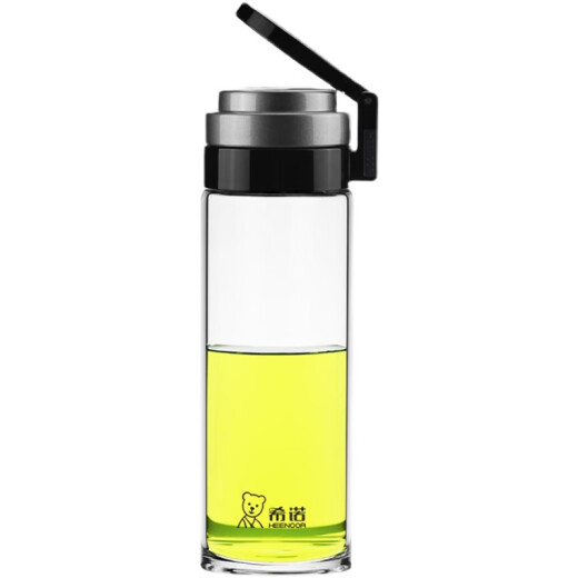 
HEENOOR glass cup single-layer thickened filter tea cup for men and women large capacity portable water cup XN-6075 6076 6076 Add cup brush coaster cup cover 695ml