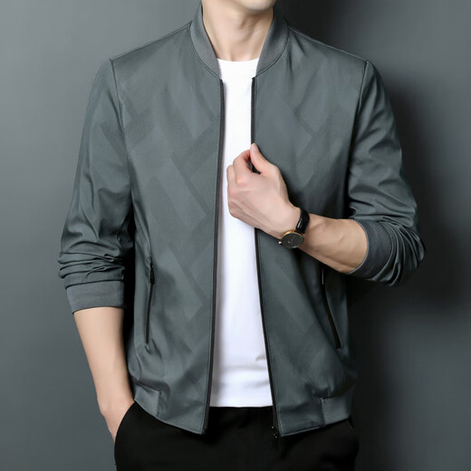 Jinba Brand Young and Middlege Men's Jacket Spring y Autumn 2022 Nuevo estilo de mediana edad K12123 Dark Green L 175/