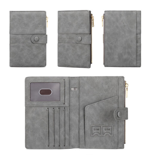 
Renjuyi Anti-theft Brush RFID Passport Clip Passport Package Portable Large Capacity Storage Package Waterproof Travel Document Package RFID Anti-theft Brush-Gray