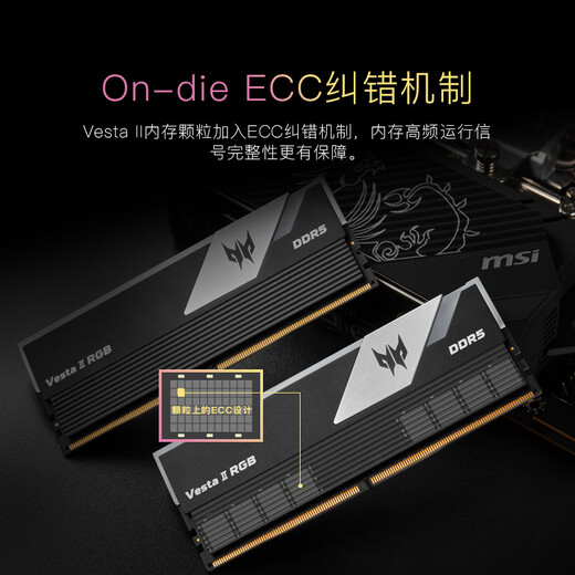 Acer PREDATOR 32G (16G 2) set DDR5 6000 frequency desktop memory stick Vesta II glare starship RGB light strip (C30) starlight silver AI computer accessories