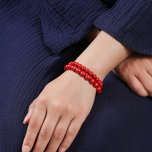 Gold stone spirit cinnabar bracelet amulet with high content of imperial sand beads couple bracelet for birthday gifts for men and women in their zodiac year