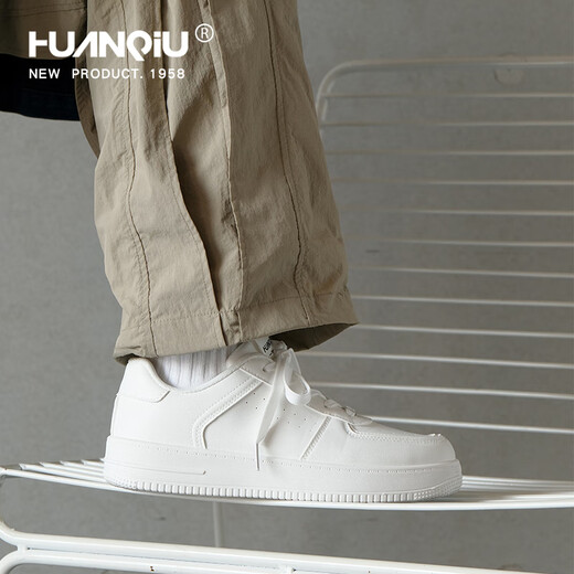 Global Air Force White Shoes Men's 2025 Spring New White Bailiu Korean Style Sports and Casual Couple Board Shoes Men's Shoes 829 White [Couple Men's Style] 39