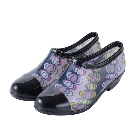 傲列低帮厨房工作雨鞋女水鞋浅口雨靴春夏低筒防滑洗车防滑胶雨鞋 黄纹色 38