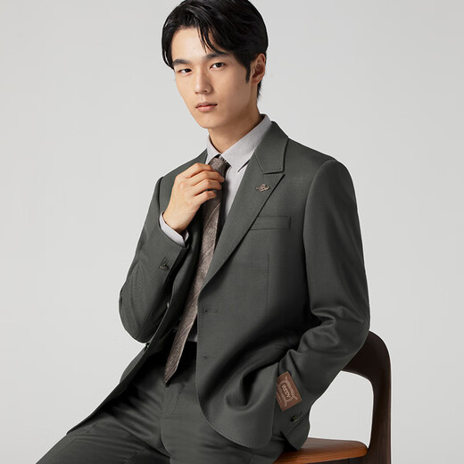 VICUTU suit men's autumn business casual commuting fashion versatile suit fit gray black top 180/100B