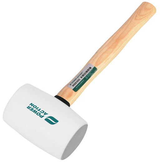Power Action Rubber Hammer Rubber Hammer Tile Artifact Tool for Floor Tile Knocking Rubber Hammer Solid Rubber Hammer Leather Hammer White Wooden Handle Rubber Hammer Type 680