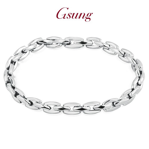 GsunG platinum PT950 men's bracelet is stylish and fashionable, new glossy cross women's invisible buckle chain, customized depository shot, single shot is invalid and will not be shipped.