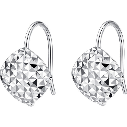 Aido Diamond PT950 platinum earrings for women, platinum shiny laser car flower ear hooks, fashionable and versatile earrings, small version, weighing 1.6-1.8 grams