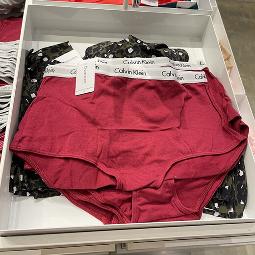 Calvin KleinCK女士纯色饰边modern高腰弹力棉三角裤内裤单条 1条 2#黑色高腰3892G-001 不支 S