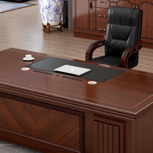 KESENGE office boss desk president desk simple modern boss desk new Chinese style desk supervisor desk office desk and chair combination 2.2 meters table + double side cabinets