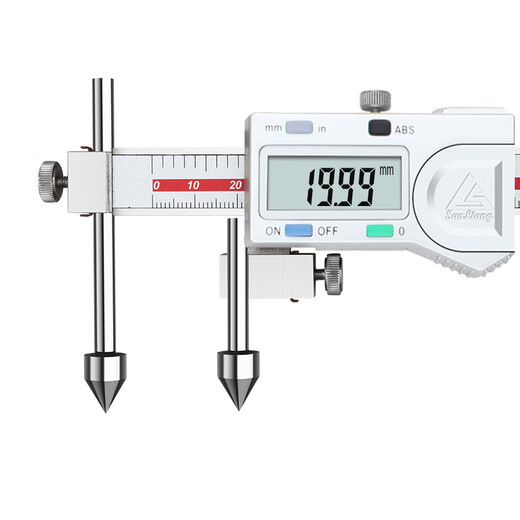 Three-quantity center distance cone probe digital caliper 5-150mm stainless steel center hole distance edge center distance vernier caliper JD111 center distance 10-200mm (round head)