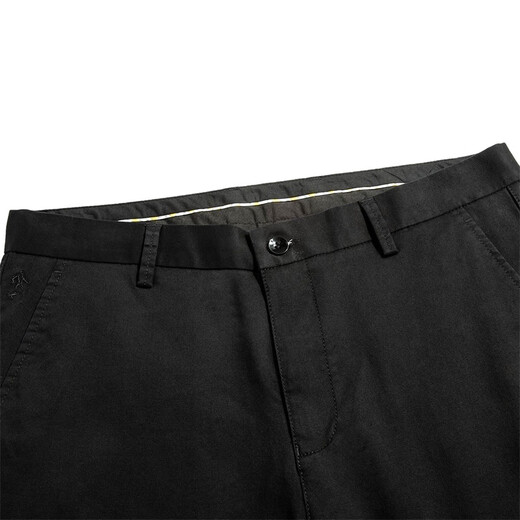 Bailando con el lobo [Funcionamiento de algodón cómodo] Campeador informal Mid-Wisting Stretch Cómodos Pantalones de hombres versátiles 001 Negro 32