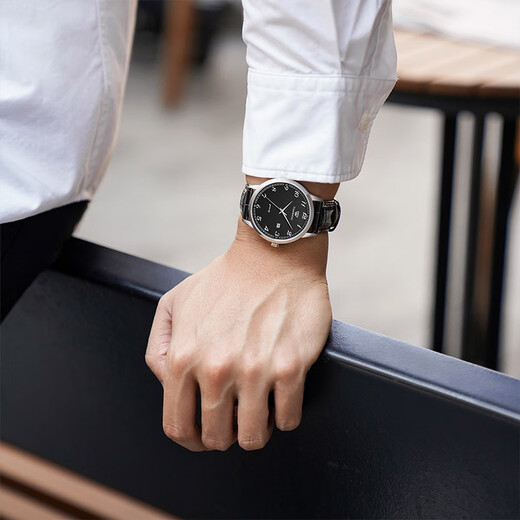 
TIAN WANG watch business casual fashion belt Roman dial date display quartz watch men's watch women's face couple's watch gift black disc black strap men's watch GS3886S/D-B-A