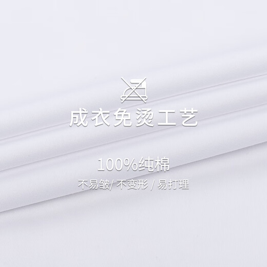 杉杉（FIRS）【DP免烫】短袖衬衫男士蓝色夏季商务休闲纯棉衬衣 纯白色 41