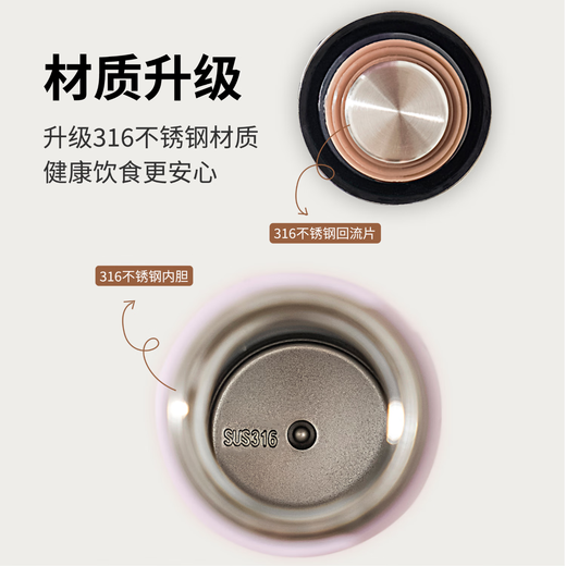 泰福高保温杯316不锈钢保温迷你口袋杯不锈钢小巧可爱水杯便携杯子 T1428   迷梦紫 120ml