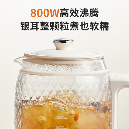 Modong all-glass health kettle without glue 0 coating thermostatic kettle 1.5L large capacity floral tea kettle boiling kettle porridge tea making 800W electric kettle MD-YS02-C
