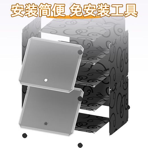 Anya ultra-thin shoe cabinet door simple shoe rack entrance multi-layer dust-proof storage rack resin assembly cabinet single row four layers