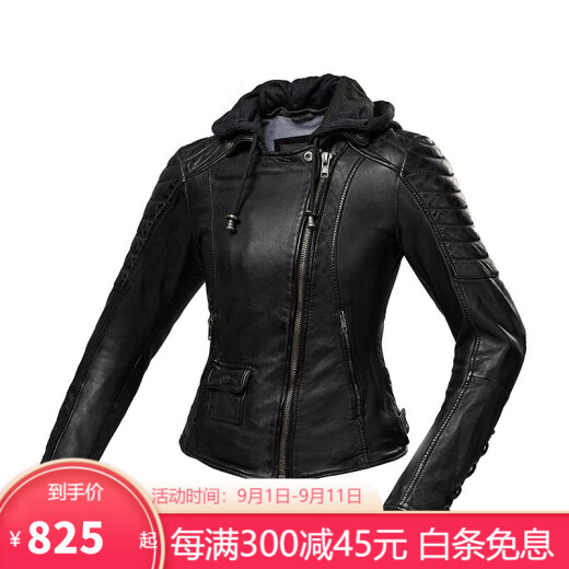 NERVE Motorcycle Riding Leather Jacket Women's Retro Heavy Motorcycle Jacket Racing Cycling Suit Four Seasons Fashion Personality Trendy Cool Black S