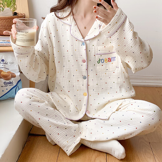 欣情美（Xinqingmei）月子服春秋产后纯棉纱布孕妇睡衣怀孕吸汗产妇哺乳衣4月5夏季薄款 纯棉纱布月子服A1098 M