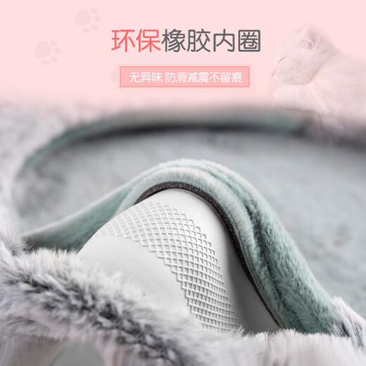 Karcle car steering wheel cover winter plush men and women winter short plush warm heating handlebar cover steering wheel protective cover white peach pink-medium round type