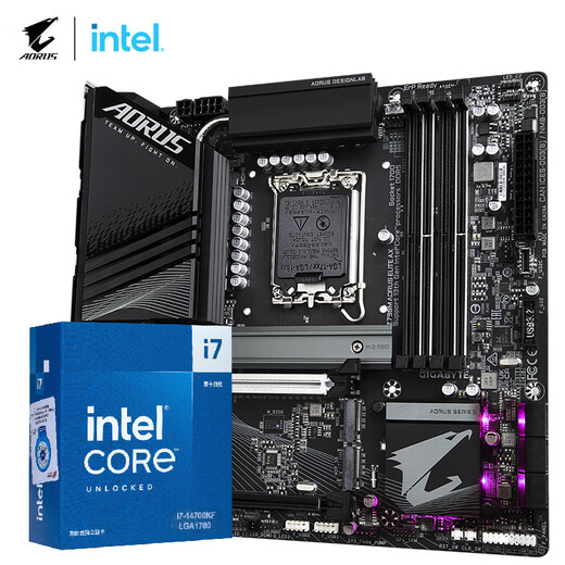 GIGABYTE motherboard CPU set Xiaodiao Z790M AORUS ELITE AX+i7-14700KF board U set